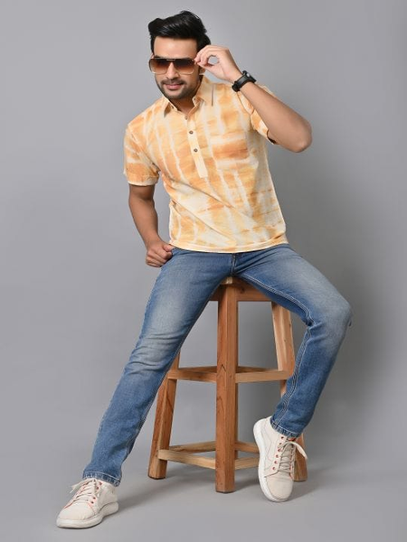 mens orange tie dye shirt